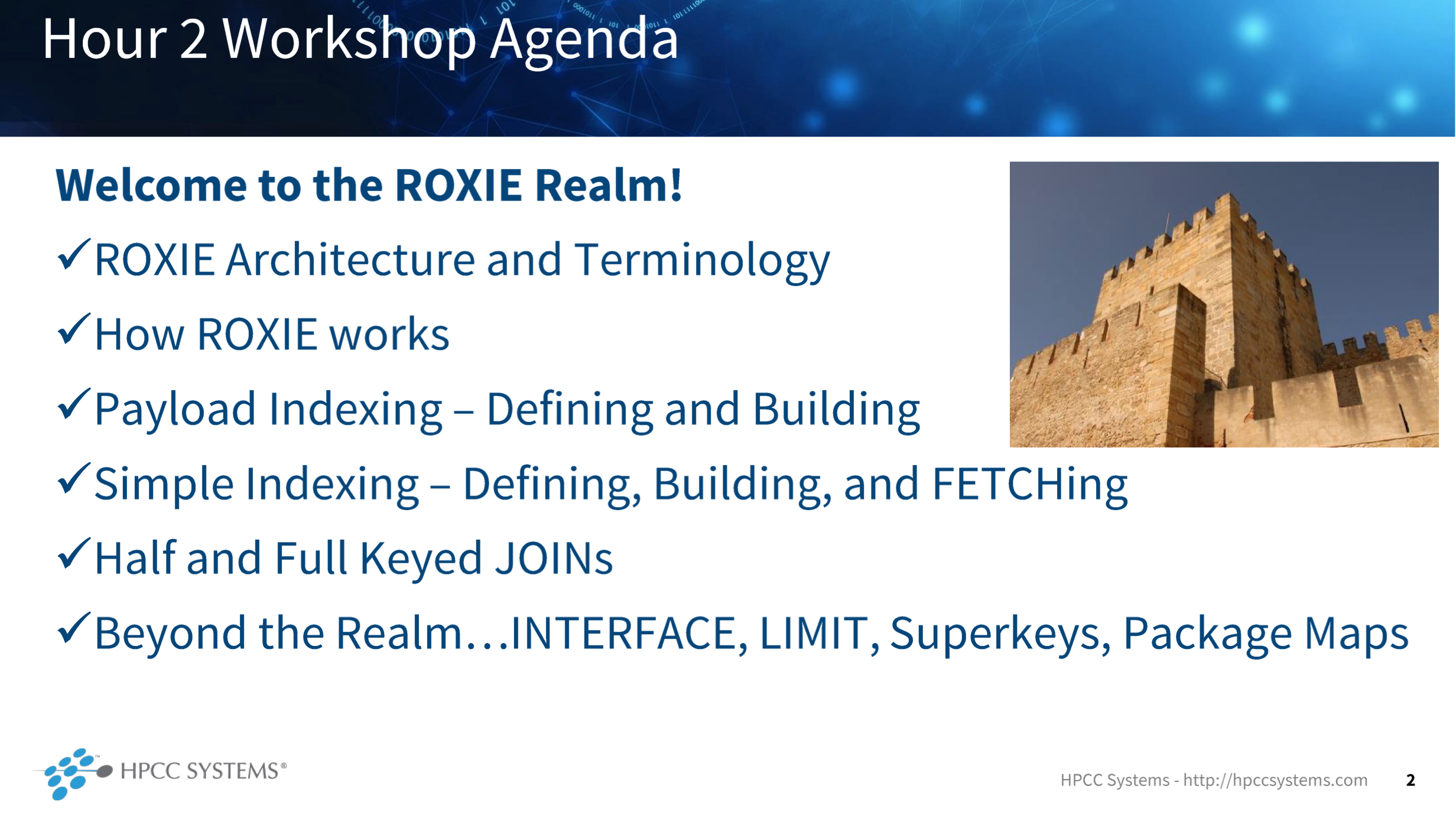 Image showing the course content for The ROXIE Realm