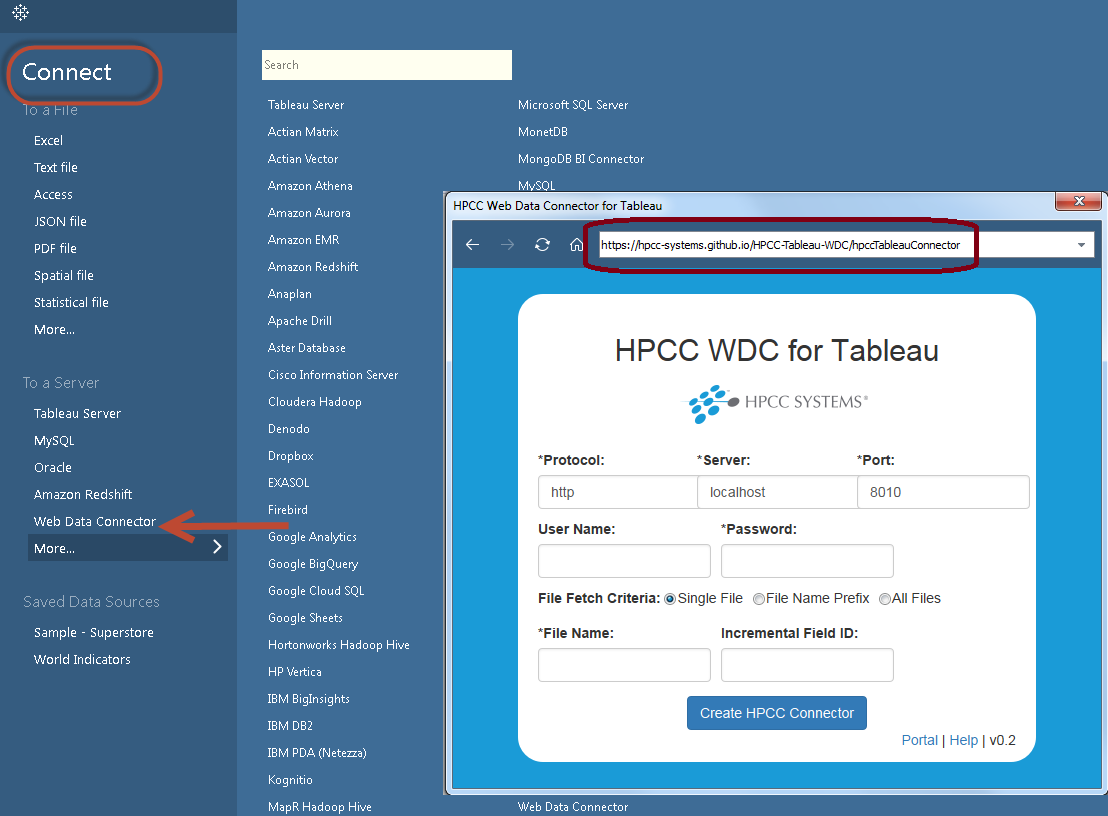 HPCC WDC for Tableau