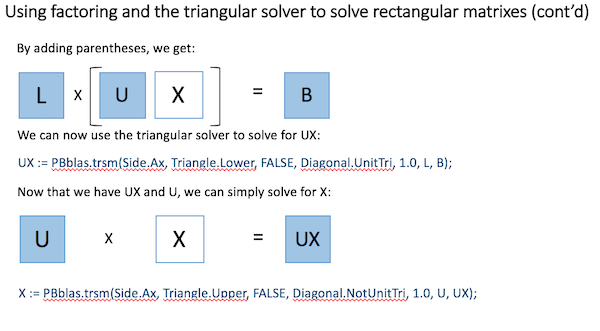 Solve rectangular matrix continued
